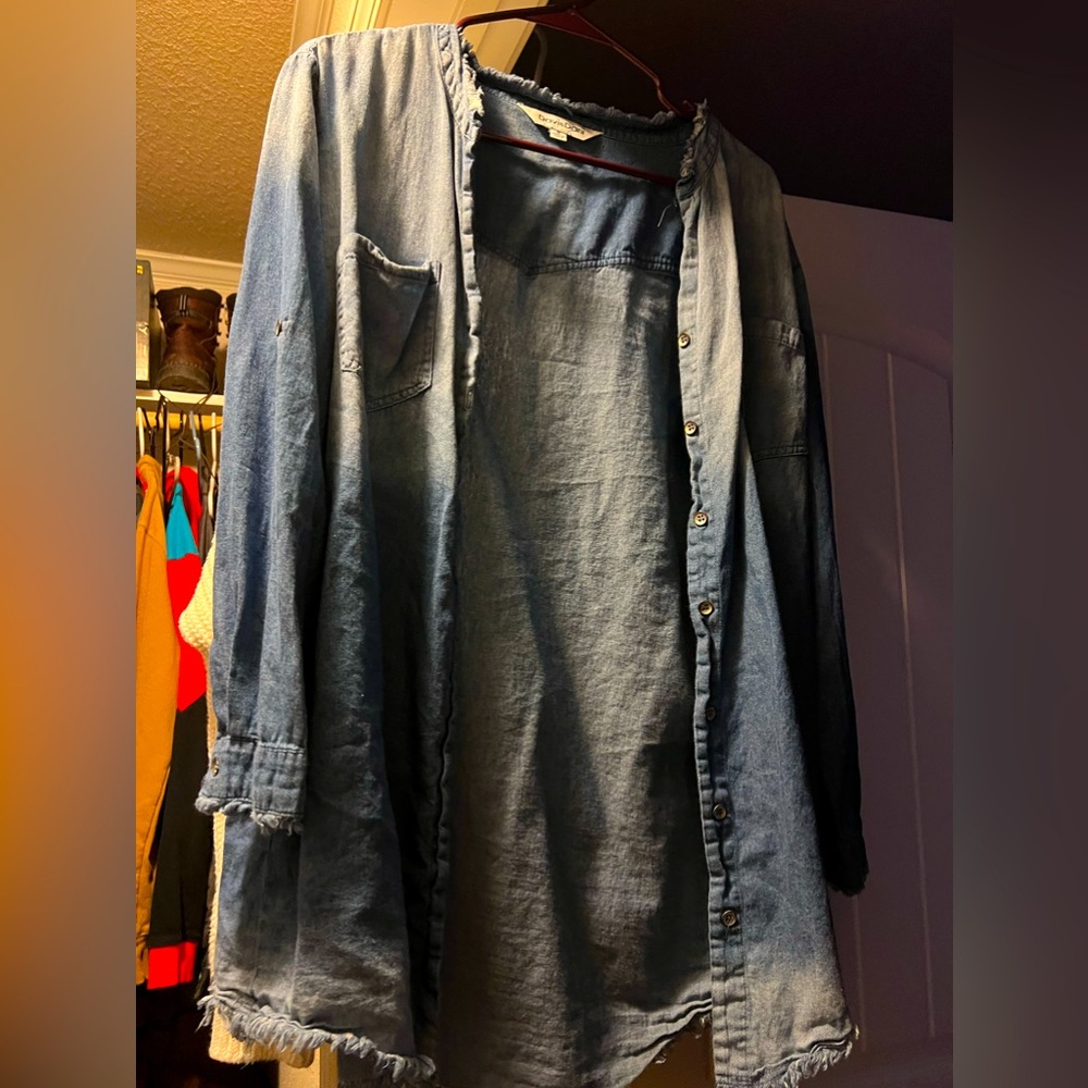 Lauriebelles long denim button up cardigan/top